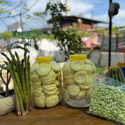 Maxi Bahar Paketi (50 adet orta boy çanak - 500 gr Tanelenmiş iç bakla - 500 gr taze Kuşkonmaz)